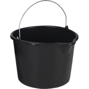 Cubo de polietileno negro de 12 litros con boquilla para construcción - Product Image 2