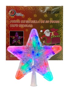 Decorazione Natalizia per Albero a Forma di Stella LED Dinamica Multicolore 3D con Alimentatore AC 110V, Realizzata in Plastica con Grado di Protezione IP44 - Product Image 4
