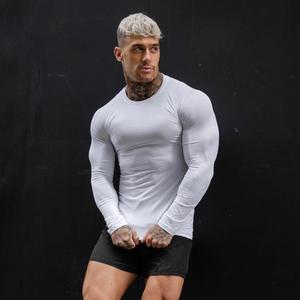 Under Armour เสื้อยืดแขนยาวเข้ารูปสำหรับผู้ชาย,เสื้อยืดกล้ามเนื้อบีบรัดสำหรับนักเพาะกายและนักยกน้ำหนักเสื้อฟิตเนสสุดเซ็กซี่ - Product Image 4