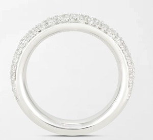 Bague Bold Snow Diamond avec 75 diamants ronds cultivés en laboratoire, 0,93 carat GH-VS, en or blanc 18 carats, pour mariage, fiançailles, soirée. - Product Image 2