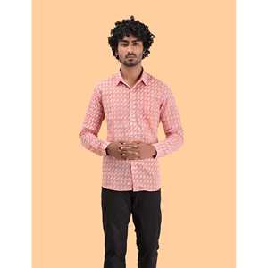 Chemise décontractée pour homme en coton imprimé à manches longues, respirante, en popeline ou tissu Oxford, motif floral ou à pois, offre ODM - Product Image 1
