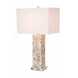 Lámpara de noche de madreperla Premium sin pantalla, elegante luz de mesita de noche eléctrica para sala de estar, boda, hogar y oficina - Product Image 4