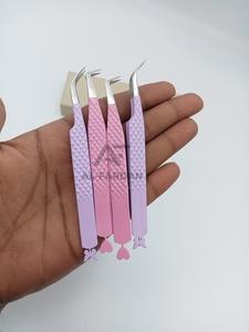 แหนบต่อขนตาสแตนเลสสีชมพูปลายแหลมดีไซน์รูปหัวใจผีเสื้อ - Product Image 6