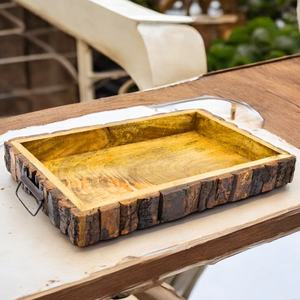 ถาดเสิร์ฟมะม่วงอะคาเซียคลาสสิกสินค้ามาใหม่ถาดเสิร์ฟดีไซน์วินเทจสำหรับส่งออก - Product Image 1