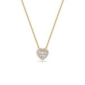 Colgante de Diamante con Corte Corazón y Halo, 0.50 Ct, Diamante Cultivado en Laboratorio en Platino, para Bodas, Compromisos y Fiestas - Product Image 2