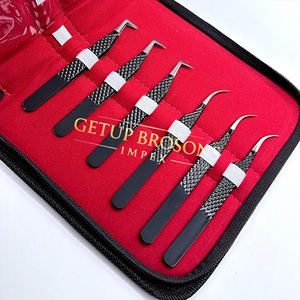 แหนบต่อขนตา GETUP BROSONS IMPEX สีดำเคลือบผงสีเงิน ปลายสแตนเลส ป้องกันไฟฟ้าสถิต ทนทาน เรียบลื่น ขนาด 10 มม. จับถนัดมือ - Product Image 3