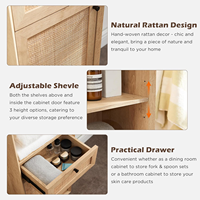 Gabinete de lino de ratán Mueble de baño hecho de materiales naturales tamaño personalizable a pedido gabinete multifuncional al por mayor