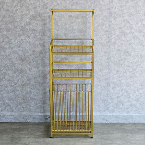 KPT68009 Modern Bathroom Storage <b>Shelf</b> with <b>Hooks</b> and Baskets Stainless Steel Corner Mounted for Hotel Kitchen Apartment - Product Image 6