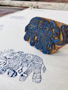 <b>Hand</b>-Carved Teak Wood Elephant <b>Stamp</b>: Indian Textile Block | Traditional Indian Textile Block - Product Image 4