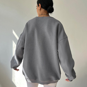 Sudadera de cuello redondo con estampado de letras personalizadas de invierno, ropa de calle de gran tamaño para mujer, sudaderas con capucha - Product Image 3