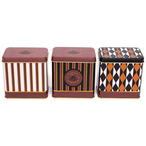 Juego de almacenamiento de metal rectangular-80x120mm (Juego de 3) Diseño de circo elegante de circo vintage - Product Image 1