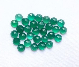 25 Pcs Naturel Vert Onyx 4mm Rond Rosecut 3mm Épaisseur Gemstone 4.35 Cts Lot Iroc Ventes Haute Qualité Lâche Pierre Facettes Cabine - Product Image 1