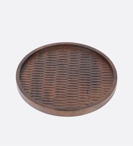 ขายจานเสิร์ฟพื้นผิวไม้กลมคุณภาพสูงในราคาขายส่ง - Product Image 1
