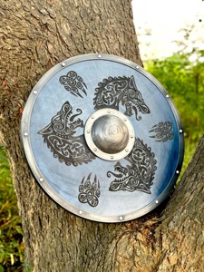 Thế giới huyền thoại của các chiến binh Bắc Phương Khiên Rồng Viking thủ công, khiên chức năng cho các trận chiến của nhà sản xuất dao - Product Image 6