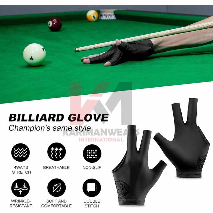 Professional Snooker Pool Glove Fit Anti Slip Performance Smooth Cue Action Ambidextrous Suitable Both Left Right Hands