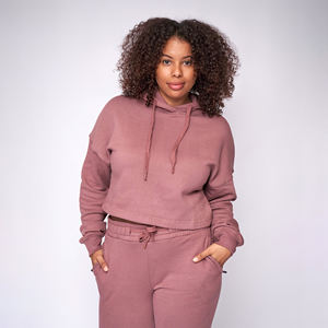Vente en gros, sweat à capuche zippé personnalisé 280gsm 100% coton écologique, ensemble pantalon, sweat à capuche d'hiver pour femme - Product Image 1