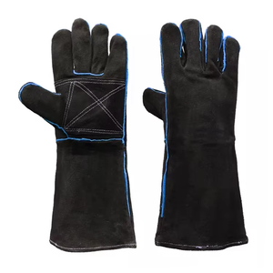 Antideslizante soldadura resistente al calor trabajo de seguridad vaca Split Canvas Rigger construcción Industrial hombres guantes de soldadura de cuero de vaca - Product Image 1