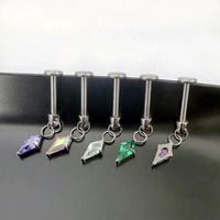 Boucles d'oreilles à dos plat en Titane F136 avec Zircone cubique et pendentif cerf-volant, bijoux de piercing pour cartilage d'oreille, vente en gros