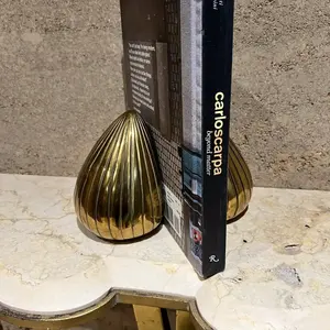 Vintage Ben Seibel diseñado aluminio lágrima llama sujetalibros Jenfred Ware coleccionable arte decoración par mediados de siglo moderno - Product Image 4