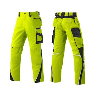 Pantalones Cargo de Trabajo Casuales para Hombre, Cintura Media, Multibolsillos, Seguridad en la Construcción, Franjas Reflectantes, Polialgodón, Impermeables - Product Image 4
