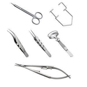 Ensemble d'instruments chirurgicaux ophtalmiques en acier inoxydable, manuel, certifié CE Classe I, pour utilisation en salle d'opération - Product Image 6