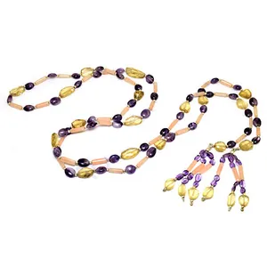 Collar Bohemio con Cuentas para Mujer, Colgante de Amatista con Borlas, Piedras de Colores, Joyería de Fiesta, Pieza de Moda - Product Image 2