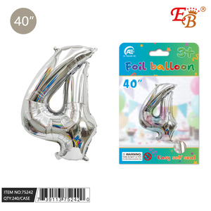 Palloncino in alluminio argento n. 4 da 40 pollici 240 pz/CS per decorazioni per feste - Product Image 1