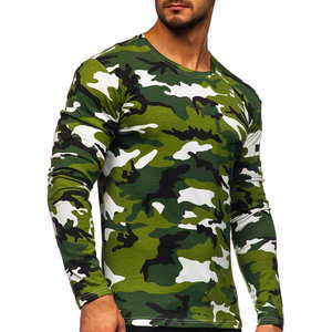 T-shirts à manches longues élégants et ajustés pour hommes, 100% coton, couleur unie, compression, t-shirt vierge en gros - Product Image 4