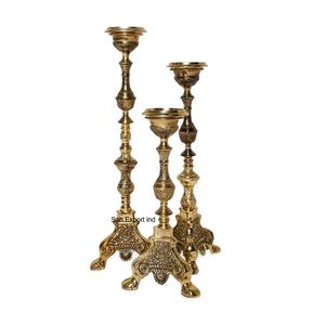 Gold Plated Baroque Church <b>Candle</b> Holder Home Decoration Metal Aluminum <b>Candle</b> <b>Stand</b> for Home & Wedding Centerpieces - Product Image 2