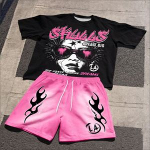 Custom Design Polyester/Cotton Summer Streetwear <b>Men's</b> T-<b>Shirt</b> Shorts Set Digital Printing Knitted Lightweight Breathable - Product Image 1