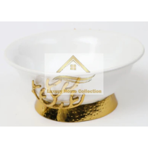Cuenco de acero inoxidable con mango de latón, Color dorado con diseño martillado, vajilla de metal, mesa, suministros para fiestas de boda - Product Image 2
