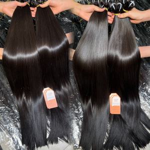Máquina de trama doble al por mayor, extensiones Remy vietnamitas de trama recta, tejido de pelo liso sedoso negro natural - Product Image 2