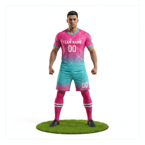 Uniforme de football personnalisé avec impression intégrale |   Conception graphique en mosaïque |   Sublimation résistante à la décoloration - Product Image 6