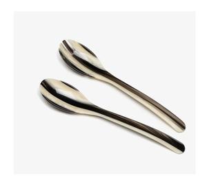 Couverts faits à la main de la meilleure qualité, cuillères à long manche en corne, cuillères à salade en corne pour la vaisselle, agate - Product Image 1