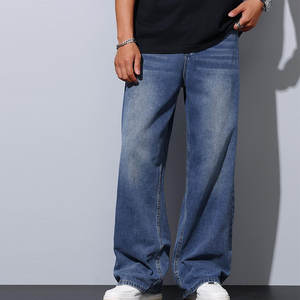 High Street Solid Color Lightweight Outdoor Use Oversized Denim <b>Pants</b> High Quality Hot Sale Casual Wear Men Denim <b>Pants</b> - Product Image 3