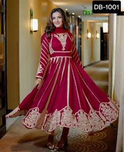 Vente chaude nouvelle pakistanaise taille libre robe Designer Salwar Kameez broderie pakistanaise et indienne femmes élégantes robe pour les femmes - Product Image 4