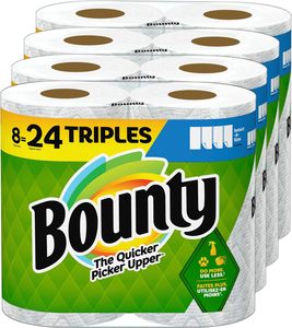 <b>Bounty</b> Select-A-Size Paper Towels, White, 8 Triple <b>Rolls</b> = 24 Regular <b>Rolls</b> - Product Image 1