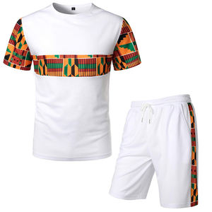 Traje de sudor en blanco para hombre de etiqueta privada Camiseta lisa y pantalones cortos Conjunto personalizado de verano de 2 piezas - Product Image 2