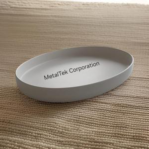 Bandeja ovalada de Metal blanco de espuma, bandeja antideslizante antióxido con recubrimiento en polvo, bandeja de tocador de baño decorativa de alta calidad para servir maquillaje - Product Image 4