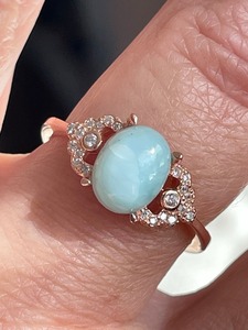 Anillo de Plata de Ley 925 Hecho a Mano con Larimar Azul y Baño de Oro Vintage de Mehrajudin Gems para Mujer, Regalo para Bodas y Ocasiones Especiales - Product Image 5