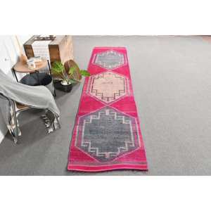 Élégant tapis Kilim turc Vintage rouge blanc Patchwork Design 2.7x11.4 pieds technique de tissage plat pour couloir grand tapis de jute Latex - Product Image 4