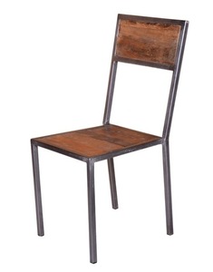 Ensemble de chaises de salle à manger Heurich, style moderne vintage, écologiques, en bois recyclé et en fer, meubles de maison portables, hauteur réglable pour la maison - Product Image 3