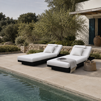 Chaise longue de jardin en teck européen durable, réglable, pour piscine, villa, hôtel, ensemble de chaises longues personnalisées
