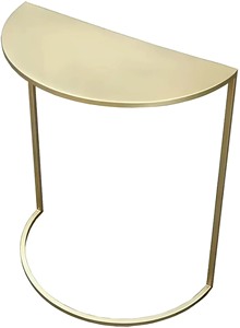 Modern Simple Design Half <b>Round</b> Coffee <b>Table</b> with Mini Metal Frame and Marble Top for Home Indoor Furnishing - Product Image 2