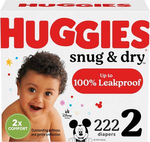 ผ้าอ้อมฮักกี้ส์ ไซส์ 2, ผ้าอ้อมเด็กแบบสวม Snug & Dry, ไซส์ 2 (12-18 ปอนด์), 222 ชิ้น - Product Image 3