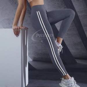 Leggings a Rayas de Cintura Alta para Mujer, al por Mayor, Transpirables, Control de Abdomen, Elásticos, Coloridos, para Yoga, Gimnasio y Fitness - Product Image 2