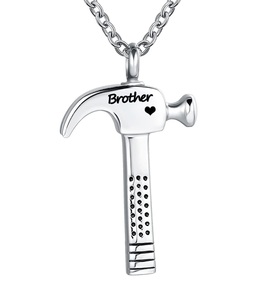 Brother Hammer Construction Tool Urn Necklace for <b>Ashes</b> Laborer Cremation <b>Keepsake</b> Memorial Pendant Jewelry Dad Mom Custom Size - Product Image 4