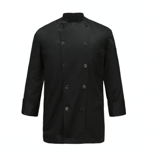 Customized Professional Kitchen Chef Coat White Long Sleeve Custom Design with Logo Unisex Polyester/Cotton - Product Image 4