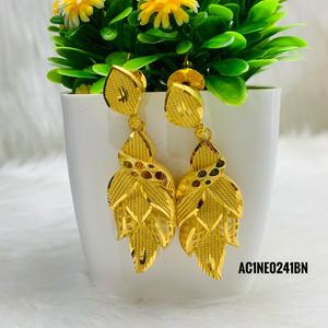 Nuevo estilo, conjunto de collar largo, cadena de caja con patrón Floral de Latón chapado en oro para fiesta y boda, joyería de moda - Product Image 3