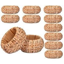 Derniers anneaux de serviette en rotin de forme ronde de qualité supérieure pour les fêtes de mariage et les décorations de table de restaurant - Product Image 4